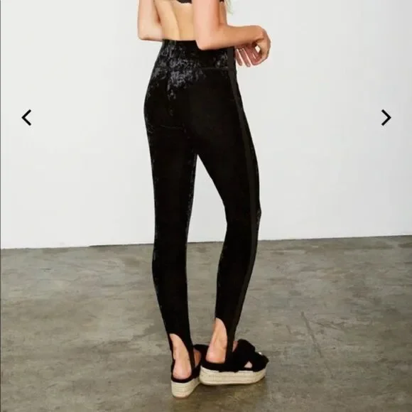 NEW! HAH | Velvet Stirrup Pants Leggings - size Small in Sage Green - Picture 2 of 16